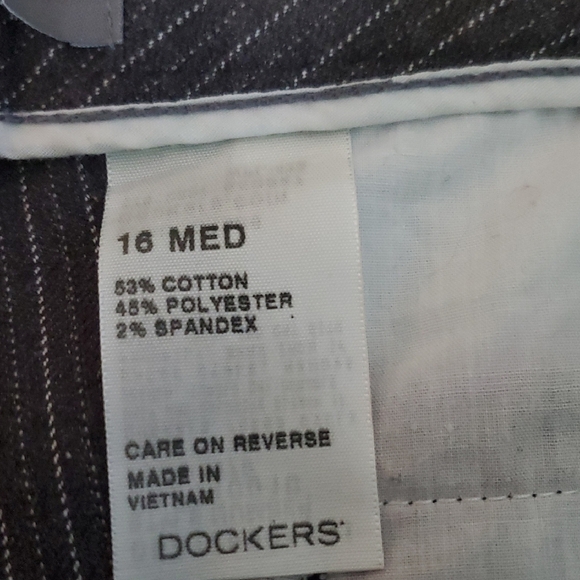 Dockers Womens Stretch Business Charcoal Pinstripe Dress Pants - Picture 10 of 11